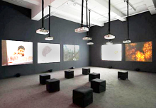 Photograph of exhibit room in a museum